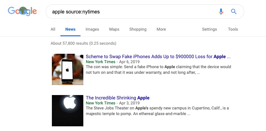 apple_source_nytimes_-_Google_Search Google Advanced Search Operators: 50+ Google Search Commands