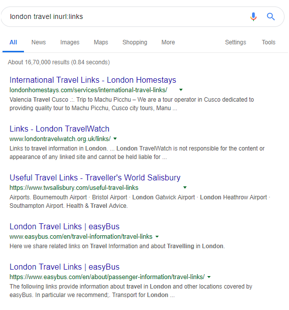 Example of SERP